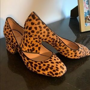 J Crew leopard block heels - great condition!